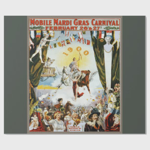 Vintage 1900 Mobile Mardi Gras Karnevalposter-Kuns Geschenkpapier