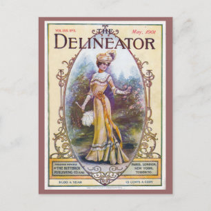 Vintage 1901 Delineator Magazin-Cover Postkarte