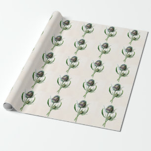 Vintage 1902 Alte Schottische Distel Wilde Blume Geschenkpapier