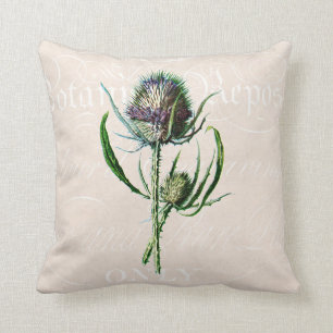 Vintage 1902 Scottish-Distel-alte wilde Blume Kissen