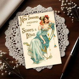 Vintage 1904 Fashion Scarfs and Bows Trade Card Postkarte
