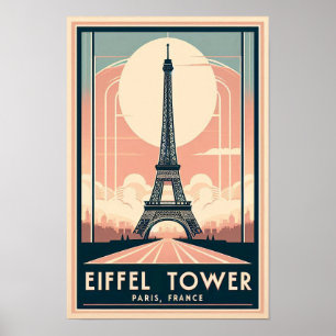 Vintage 1910 Paris Eiffelturm Art Deco Poster