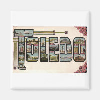 Vintage 1910 TOLEDO, OH großes Buchstaben-Design
