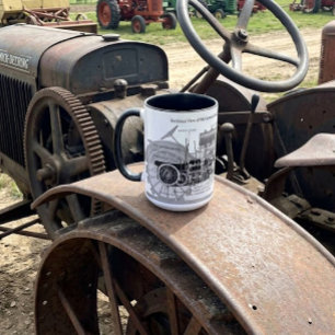 Vintage 1913 Schnittansicht eines Traktors Tasse