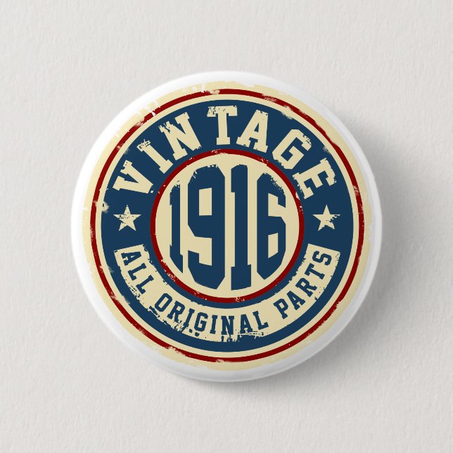 Vintage 1916 alle Vorlagen-Teile Button (Vorderseite)