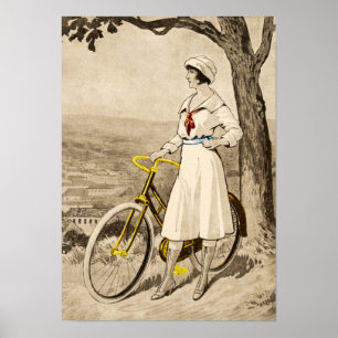 Vintage 1920er-Bikerwerbung Poster