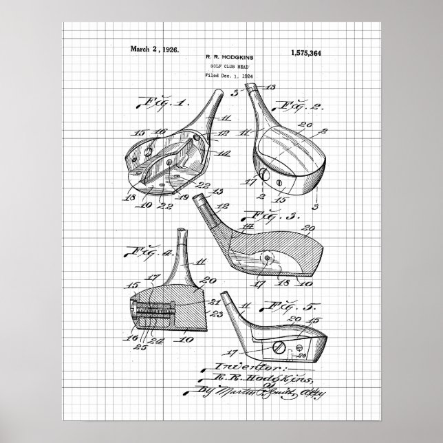 Vintage 1920er-Golf-Club-Illustration Poster (Vorne)
