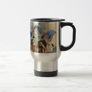 Vintage 1920er Jahre Flapper Girl in Paris Kunst Reisebecher