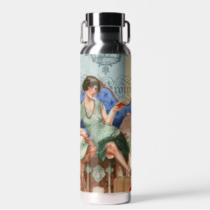 Vintage 1920er Jahre Flapper Girl in Paris Kunst Trinkflasche