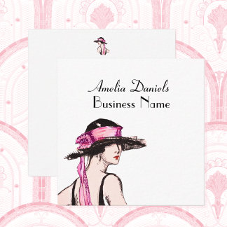 Vintage 1920's Fashion Business Card Quadratische Visitenkarte