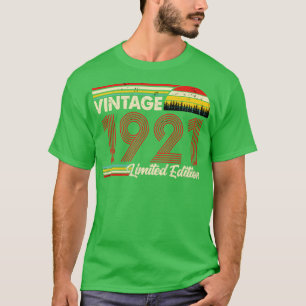 Vintage 1921 Geburtstags-Shirt Limitierte Auflage  T-Shirt
