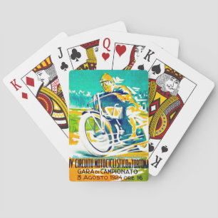 "Vintage 1924 Motorradrennen-Italien" Spielkarten