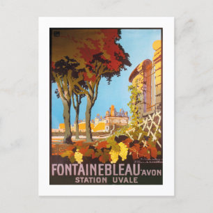Vintage 1926 Fontainbleau Avon, Bahnhof Uvale Post Postkarte