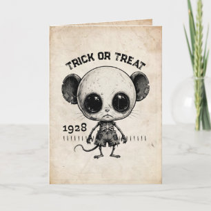 Vintage 1928 Gruselige Maus Kein Süßigkeiten Hallo Karte