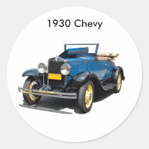 Vintage 1930 Chevy Cabrio Auto Runder Aufkleber
