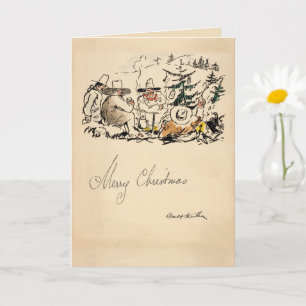 Vintage 1930er Jahre Cowboy-Weihnachtskarte Walt Karte