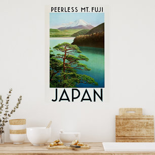 Vintage 1930s Peerless Mt Fuji Japan Reiseplakat Poster