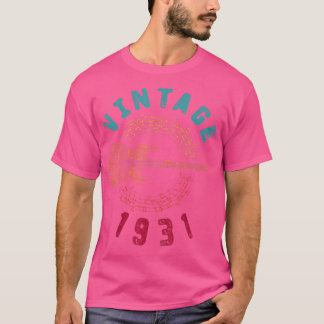 Vintage 1931 Birthday Limited Edition Guitar Music T-Shirt