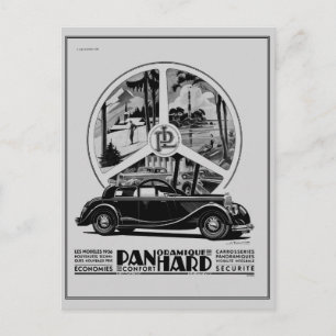 Vintage 1935 französische ikonische Auto-Kunst im  Postkarte