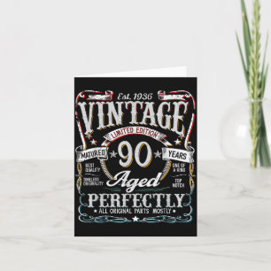 Vintage 1936 90. Geburtstagsgeschenk Männer Frauen Karte