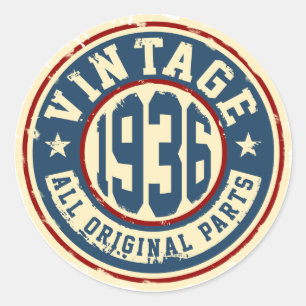 Vintage 1936 Alle Originalteile Runder Aufkleber