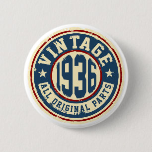 Vintage 1936 alle Vorlagen-Teile Button
