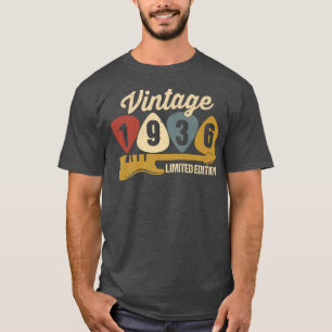 Vintage 1936 Geburtstag Retro Gitarre 86. Geburtst T-Shirt