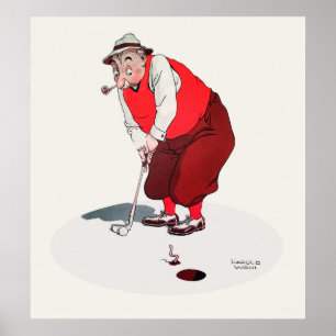 Vintage 1936 Golftasche Poster