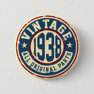 Vintage 1938 alle Vorlagen-Teile Button