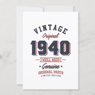 Vintage 1940 Geboren 1940 Retro Geburtstagsgeschen Einladung