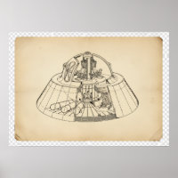 Vintage 1940er Jahre Geheim-Aerospace-Flugzeug Sch
