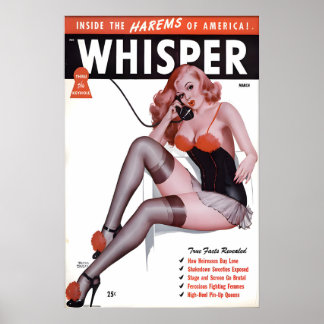 Vintage 1940er Jahre Pin Up Girl Poster & Leinwand