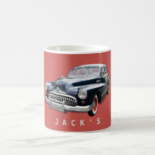 Vintage 1940er Schwarz Buick Custom Kaffeetasse