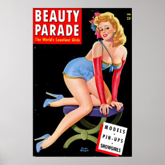 Vintage 1940s Pin-Up-Girl Poster & Leinwand Lady i