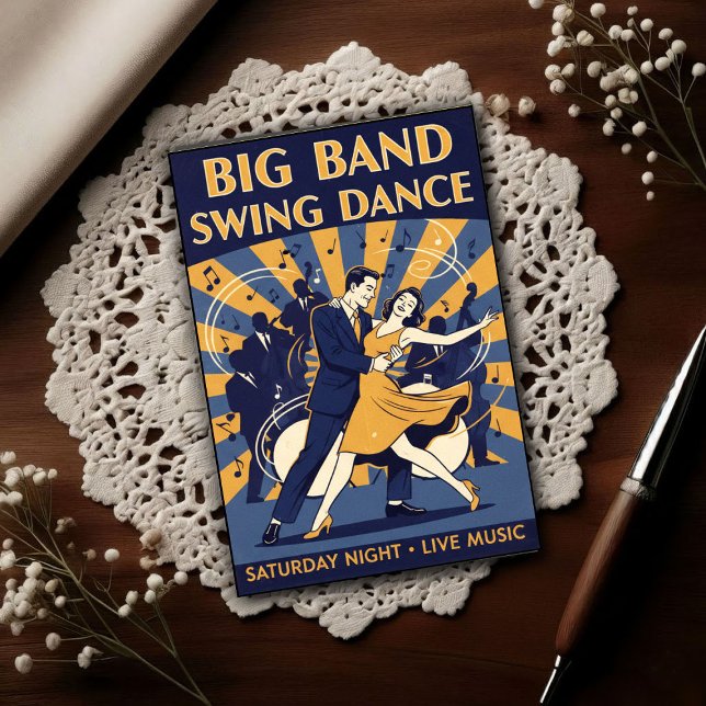 Vintage 1940s Swing Dance  Postkarte (Von Creator hochgeladen)
