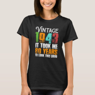 Vintage 1943 80 Jahre alter Geburtstag Retro Vater T-Shirt