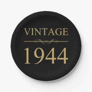Vintage 1944 80. Geburtstag Pappteller