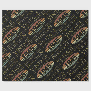 Vintage 1945 80. Geburtstag Geschenkpapier