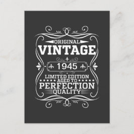 Vintage 1945 80th Birthday Aged To Perfection Postkarte