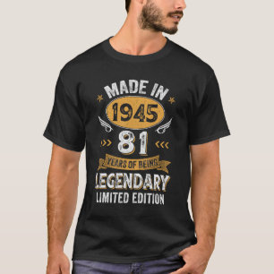 Vintage 1945 81 Jahre alter Geburtstag 81. Geburts T-Shirt
