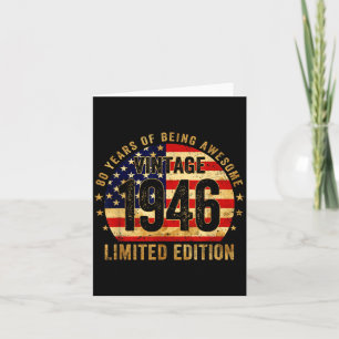 Vintage 1946 80. Geburtstag 80 Jahre alt Amerikani Karte