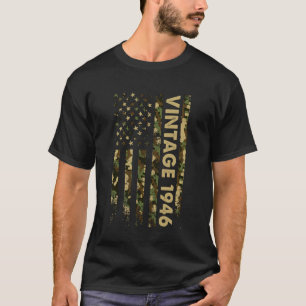 Vintage 1946 Amerikanische Flagge 80. Geburtstag 8 T-Shirt