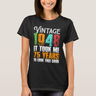 Vintage 1948 75 Jahre alter Geburtstag Retro Vater T-Shirt