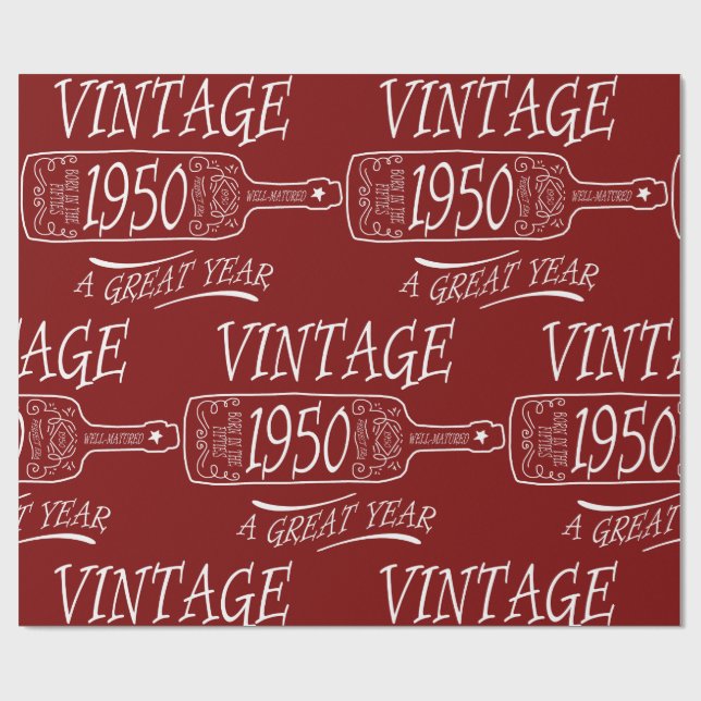 Vintage 1950 A Great Year Geschenkpapier (Flach)