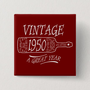 Vintage 1950 Ein Großartiges Jahr Button