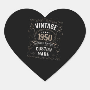 Vintage 1950 limitierte Auflage, maßgeschneidert Herz-Aufkleber