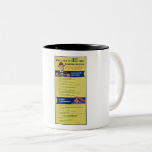 VINTAGE 1950ER-BROSCHÜRE ZUR VERBESSERUNG DER GASM ZWEIFARBIGE TASSE