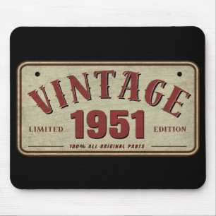 Vintage 1951 Limitierte Auflage Alle Originalteile Mousepad