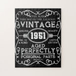 Vintage 1951 Man Myth Legend 70th Birthday Puzzle<br><div class="desc">Mit diesem niedlichen und farbenfrohen Design machen Sie Ihre Geburtstagsfeier noch attraktiver. Eine perfekte Ergänzung für Ihre Geburtstagskollektion. Ein Muss Kleidung für einen Geburtstagsfeier tragen.</div>