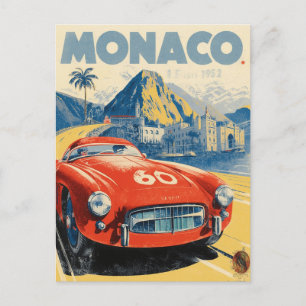 Vintage-1952-Monaco-Grand-Prix-Rennsportplakat Postkarte